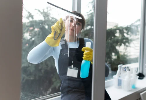 Nettoyage de vitres intérieures et extérieures au Renouard